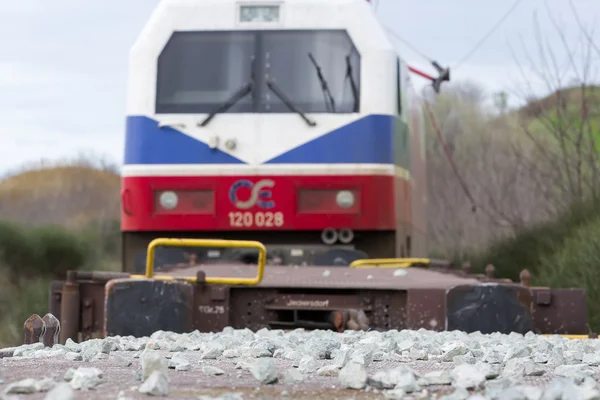 Derailed train coaches at the site of a train accident at the Ge — Stock Photo, Image