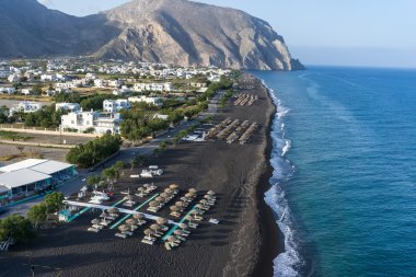 Santorini'de Perissa Plajı 