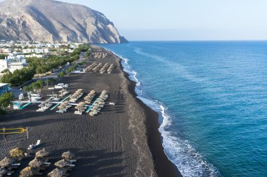 Santorini'de Perissa Plajı 