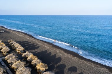 Santorini'de Perissa Plajı 