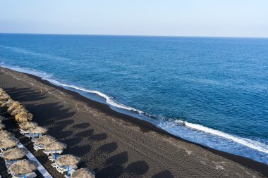 Santorini'de Perissa Plajı 