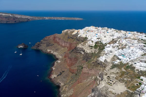 Luftaufnahme von Oia auf der Insel Santorini, Griechenland — Stockfoto