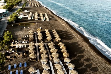 Santorini'de Perissa Plajı 