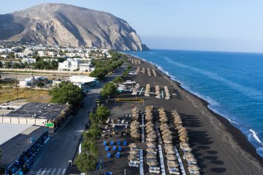 Santorini'de Perissa Plajı 