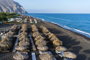 Santorini'de Perissa Plajı 