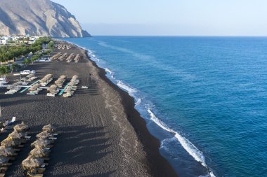 Santorini'de Perissa Plajı 