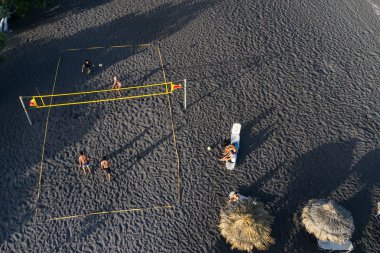 Perissa Beach Santorini'de Üstten Görünüm