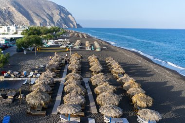 Perissa Beach Santorini'de Üstten Görünüm