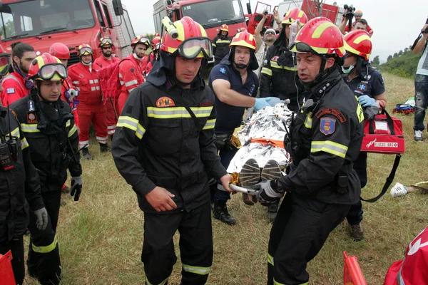 :Pan-European exercise of the Fire Brigade — Stock Photo, Image