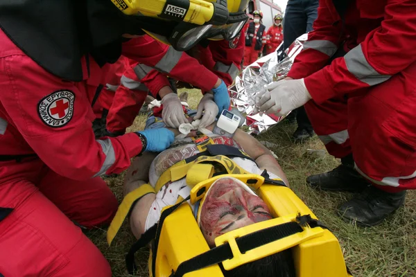 :Pan-European exercise of the Fire Brigade — Stock Photo, Image