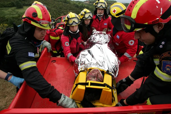 :Europaweite Übung der Feuerwehr — Stockfoto