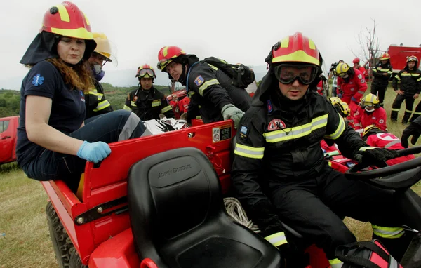 :Πανευρωπαϊκή άσκηση της πυροσβεστικής ταξιαρχίας — Φωτογραφία Αρχείου