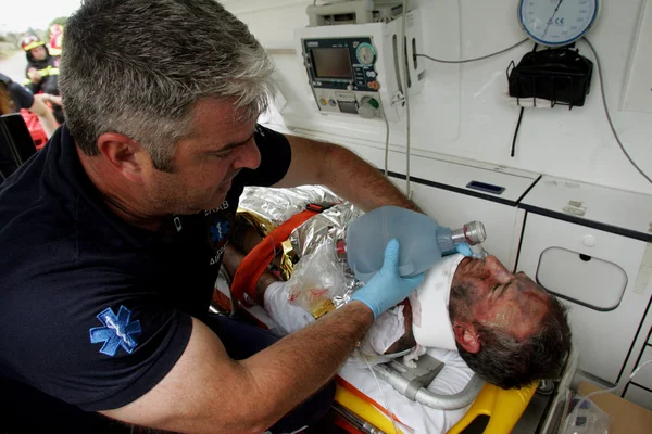 :Europaweite Übung der Feuerwehr — Stockfoto