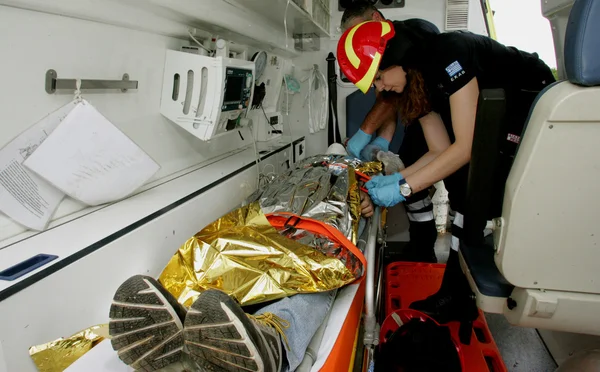 :Europaweite Übung der Feuerwehr — Stockfoto