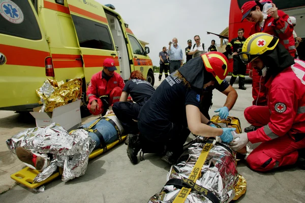 :Πανευρωπαϊκή άσκηση της πυροσβεστικής ταξιαρχίας — Φωτογραφία Αρχείου