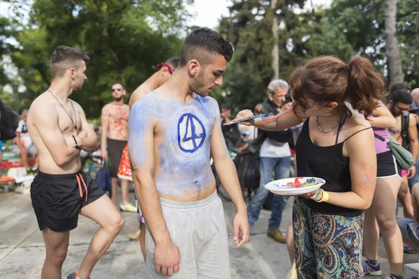 8th World Naked Bike Ride. — Stock Photo, Image