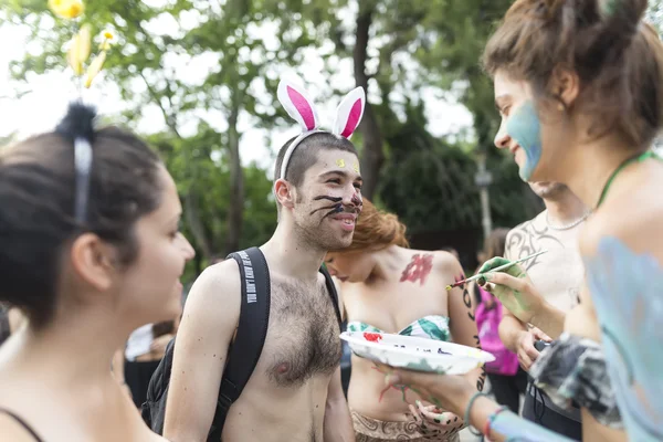 8th World Naked Bike Ride. — Stock Photo, Image