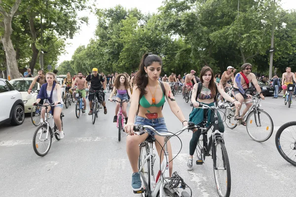 8th World Naked Bike Ride. — Stock Photo, Image