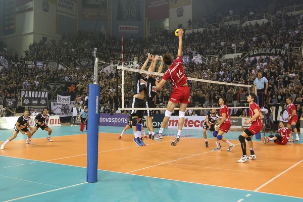 PAOK VS OLYMPIACOS GREEK VOLLEYLEAGUE FINALS — Stock Photo, Image