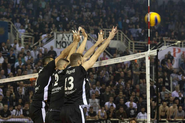 PAOK VS OLYMPIACOS GREEK VOLLEYLEAGUE FINALS — Stock Photo, Image