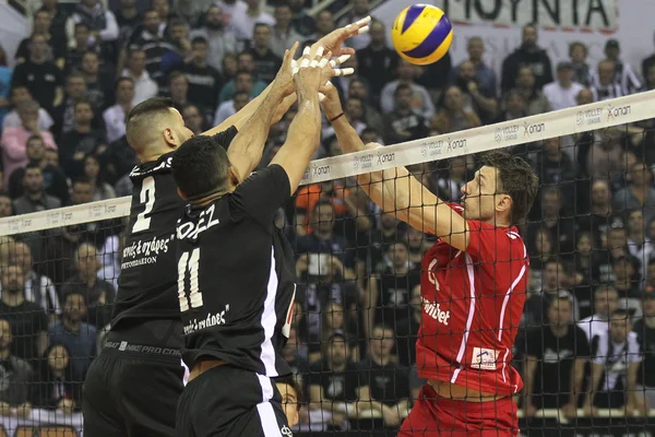 PAOK VS OLYMPIACOS GREEK VOLLEYLEAGUE FINALS — Stock Photo, Image