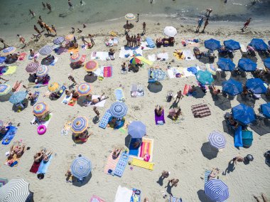Havadan görünümü Beach Katerini, Yunanistan.