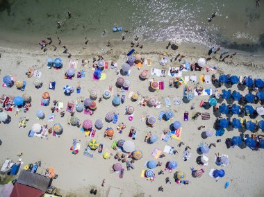 Havadan görünümü Beach Katerini, Yunanistan.