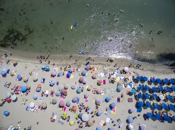 Luchtfoto van strand in Katerini, Griekenland. — Stockfoto