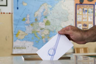 Greeks vote in bailout referendum clipart