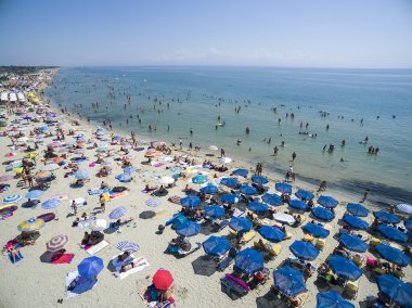 Havadan görünümü Beach Katerini, Yunanistan.