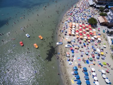 Havadan görünümü Beach Katerini, Yunanistan.