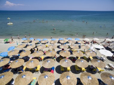 Havadan görünümü Beach Katerini, Yunanistan.