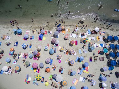 Havadan görünümü Beach Katerini, Yunanistan.