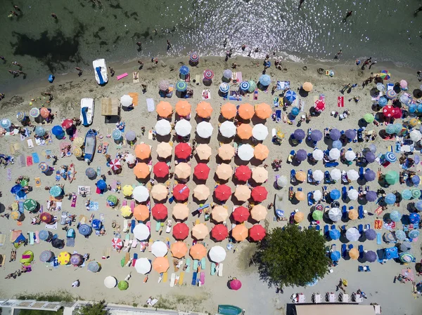 Flygfoto över stranden i Paralia Katerini, Grekland. — Stockfoto