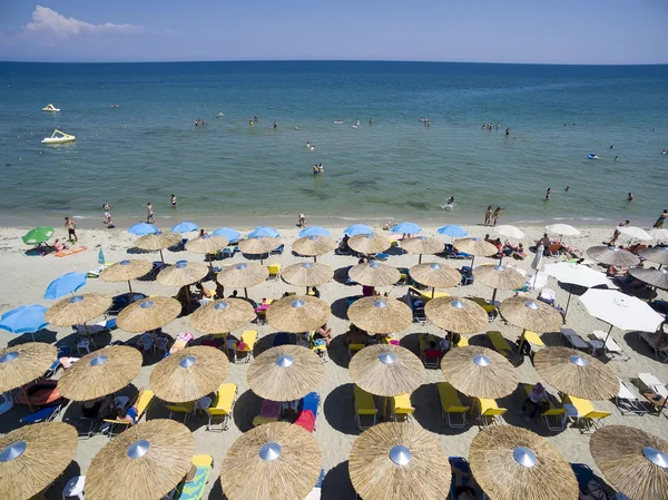 Letecký pohled na pláže Katerini, Řecko. — Stock fotografie