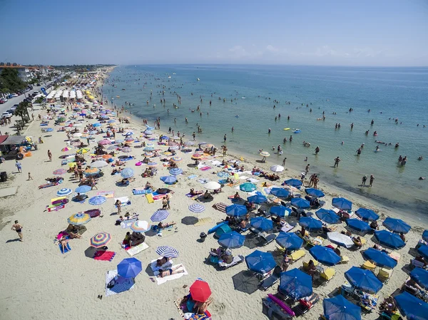 Flygfoto över stranden i Paralia Katerini, Grekland. — Stockfoto