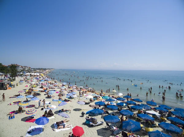Luchtfoto van strand in Katerini, Griekenland. — Stockfoto