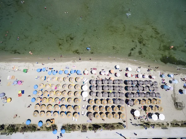 Flygfoto över stranden i Paralia Katerini, Grekland. — Stockfoto