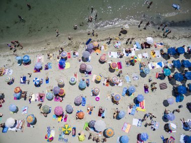 Havadan görünümü Beach Katerini, Yunanistan.