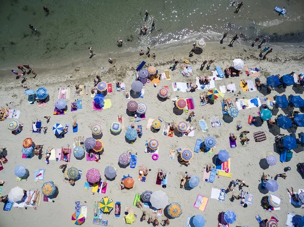 Flybilde av stranden i Katerini, Hellas . – stockfoto