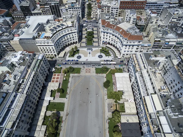 Vista aérea de la plaza Aristóteles en Tesalónica. Países Bajos — Foto de Stock