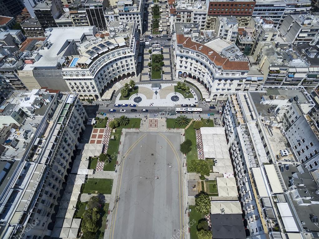 Aerial view of Aristotelous Square in Thessaloniki. Greece Stock Photo