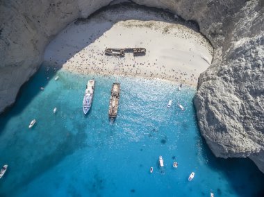 View of Navagio (Shipwreck) Beach in Zakynthos