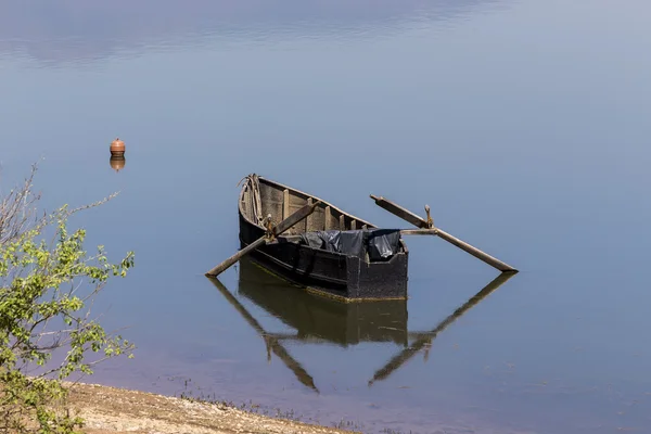 Boat at Kerkini lake in Serres, in Greece — Stock Photo, Image