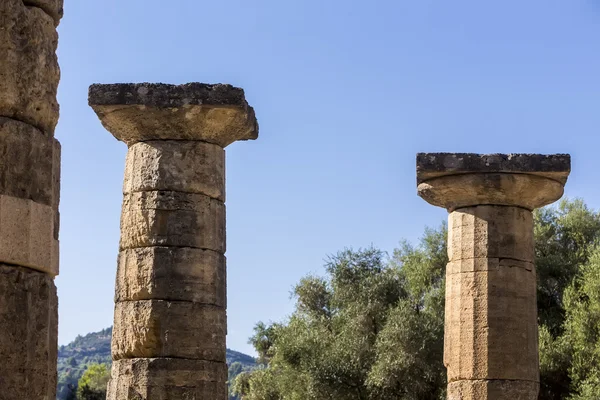 Restos da coluna de Corinto em Olímpia, Grécia — Fotografia de Stock