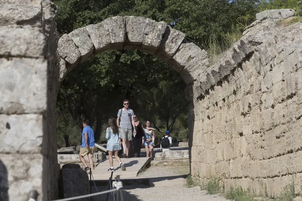 Ancient ruins of the Philippeion at Olympia, Greece. The Archaeo — Stock Photo, Image