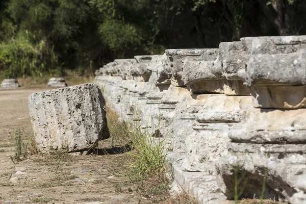 Remains of a Corinthian column in Olympia, Greece — Stock Photo, Image