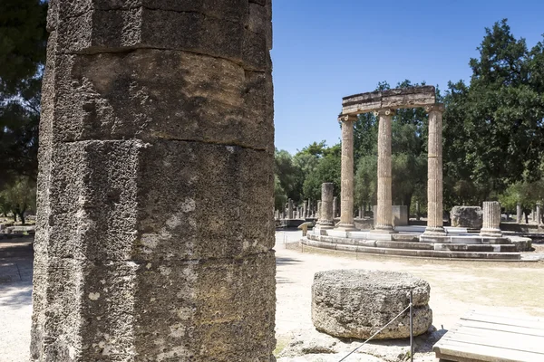 Das philippeion gebäude bleibt bei antiken olimpia archäologischen — Stockfoto