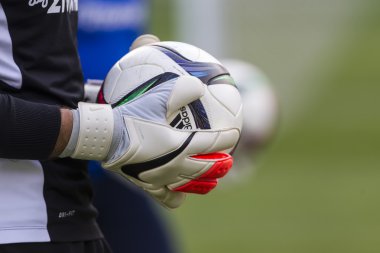 Goal Keeper of Paok with the ball in his hands during the team