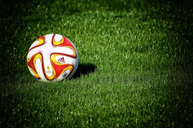 The ball of Paok team during team practice in Thessaloniki, Gree